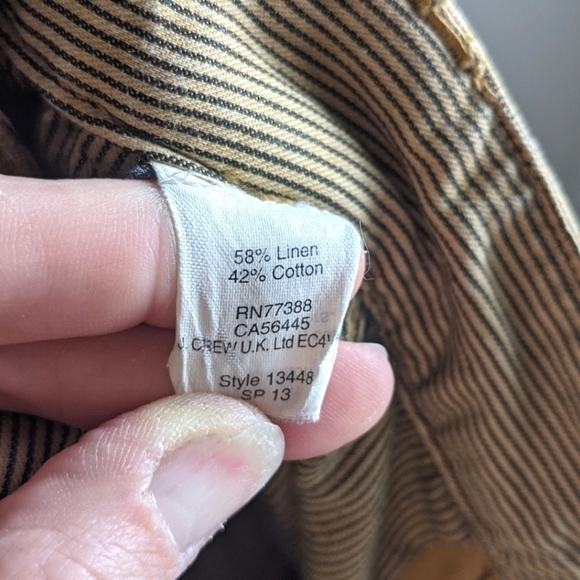 MADEWELL Linen Cotton Blend Mustard Skinny Pants 0 - Picture 4 of 12